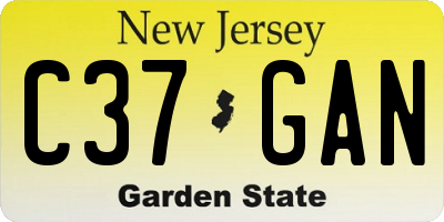 NJ license plate C37GAN