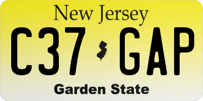 NJ license plate C37GAP