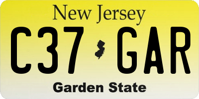 NJ license plate C37GAR