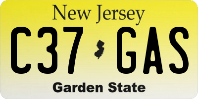 NJ license plate C37GAS
