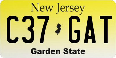 NJ license plate C37GAT