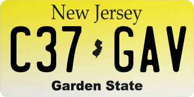 NJ license plate C37GAV