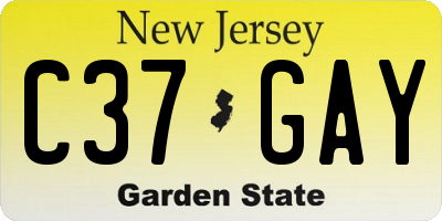 NJ license plate C37GAY