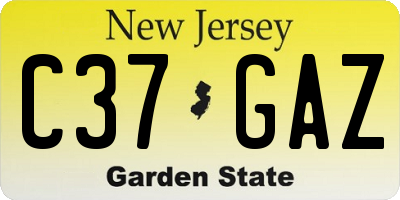 NJ license plate C37GAZ