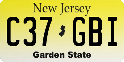 NJ license plate C37GBI