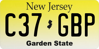 NJ license plate C37GBP