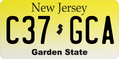 NJ license plate C37GCA