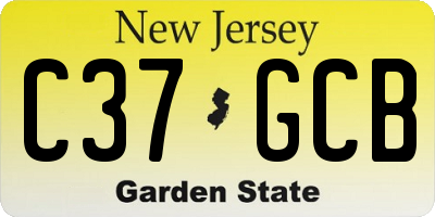 NJ license plate C37GCB