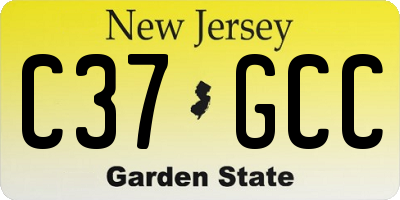 NJ license plate C37GCC