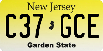 NJ license plate C37GCE
