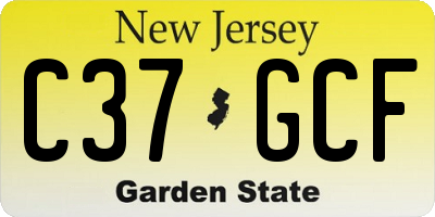 NJ license plate C37GCF
