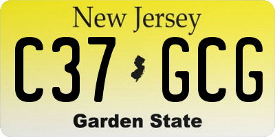 NJ license plate C37GCG