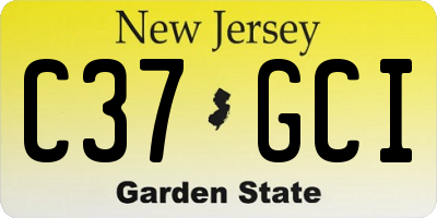 NJ license plate C37GCI