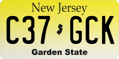 NJ license plate C37GCK
