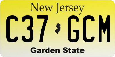 NJ license plate C37GCM