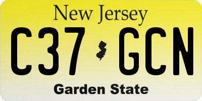 NJ license plate C37GCN