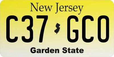 NJ license plate C37GCO