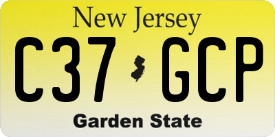 NJ license plate C37GCP