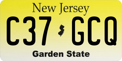 NJ license plate C37GCQ