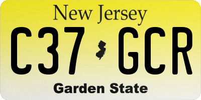 NJ license plate C37GCR