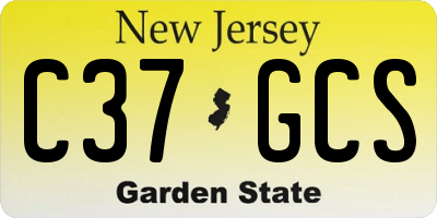 NJ license plate C37GCS