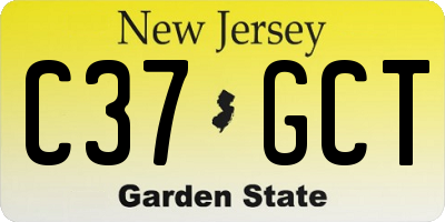 NJ license plate C37GCT