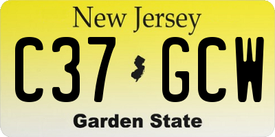 NJ license plate C37GCW