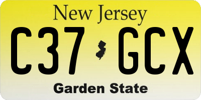 NJ license plate C37GCX