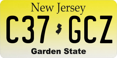 NJ license plate C37GCZ