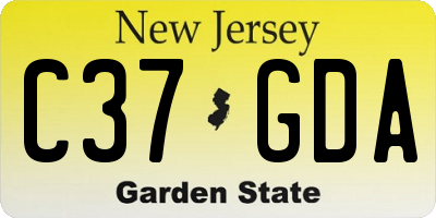 NJ license plate C37GDA