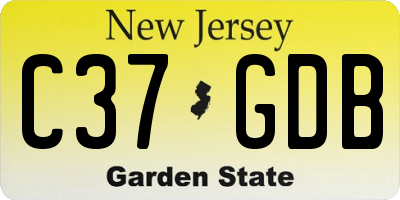 NJ license plate C37GDB