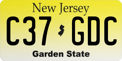 NJ license plate C37GDC