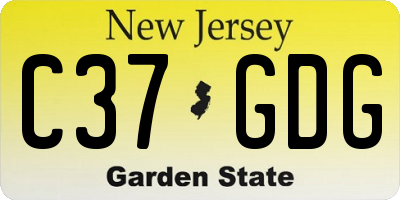 NJ license plate C37GDG