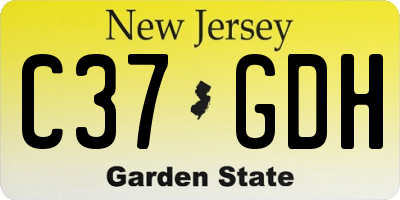NJ license plate C37GDH