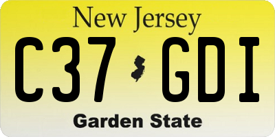 NJ license plate C37GDI