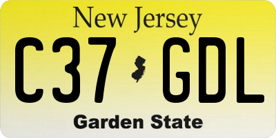 NJ license plate C37GDL