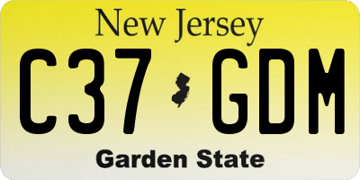 NJ license plate C37GDM