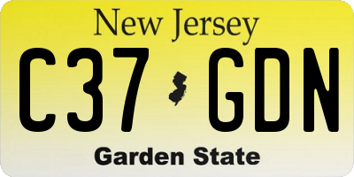 NJ license plate C37GDN