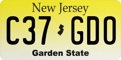 NJ license plate C37GDO