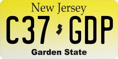 NJ license plate C37GDP