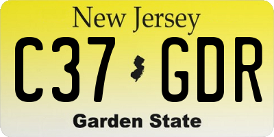 NJ license plate C37GDR
