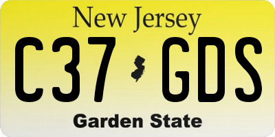 NJ license plate C37GDS