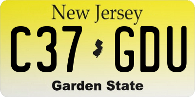 NJ license plate C37GDU