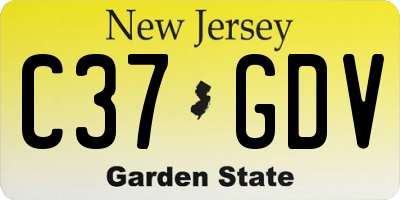 NJ license plate C37GDV