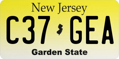 NJ license plate C37GEA