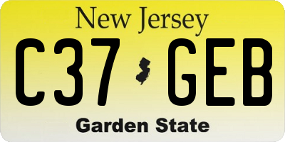 NJ license plate C37GEB