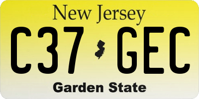 NJ license plate C37GEC