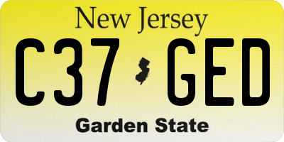 NJ license plate C37GED
