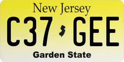 NJ license plate C37GEE