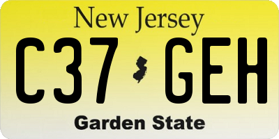 NJ license plate C37GEH